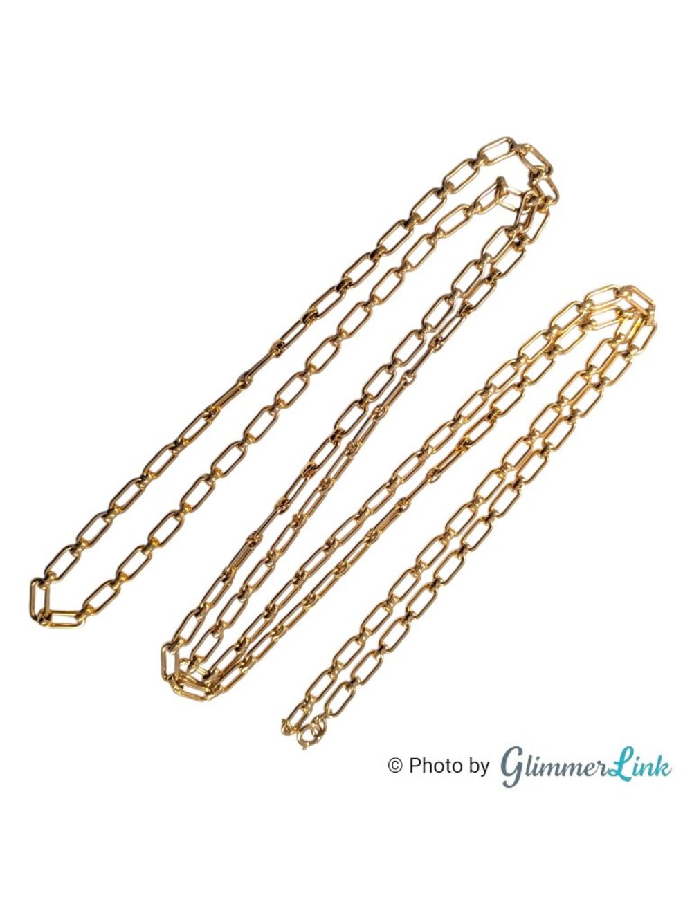 Vintage Gold Tone Paperclip Link Chain Necklace Extra Long 60 3/4"